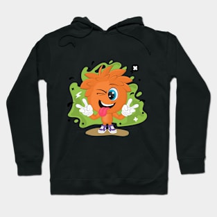 Cartoon Winking Boy. Hoodie